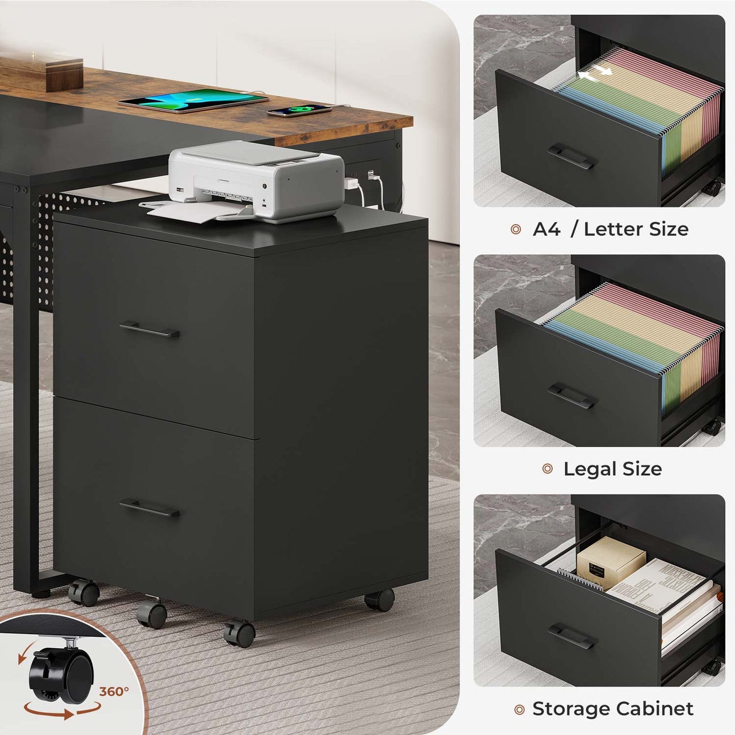 71 in Reversible L Shaped Executive Desk Brown