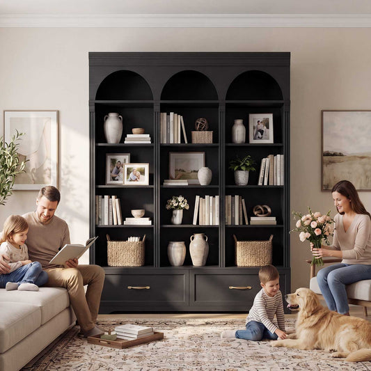 UPOSOJA's Triple Wide Bookshelf: Elegant Storage That Adapts to Your Life