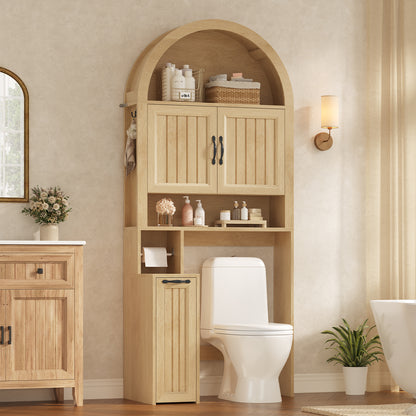 Arched Over The Toilet Storage Cabinet Small Pushcart Oak