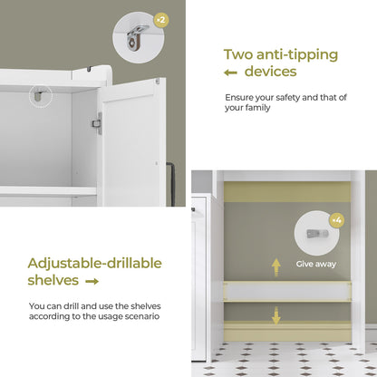 Over The Toilet Storage Cabinet with Pulley White