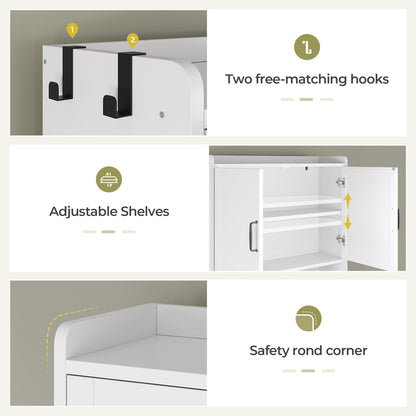 Over The Toilet Storage Cabinet with Pulley White