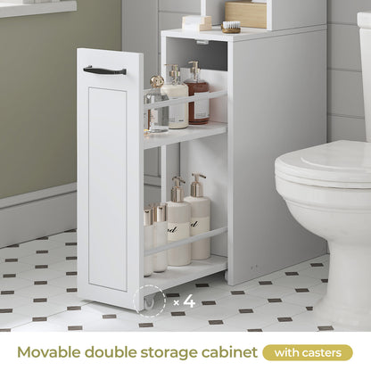 Over The Toilet Storage Cabinet with Pulley White