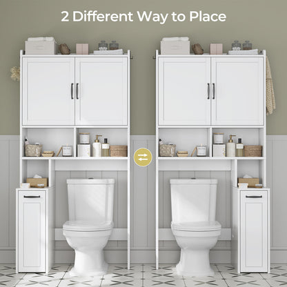 Over The Toilet Storage Cabinet with Pulley White