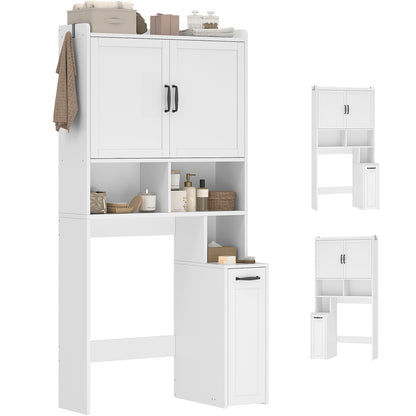 Over The Toilet Storage Cabinet with Pulley White