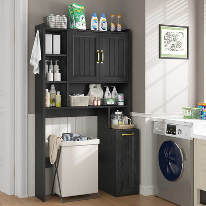 Over the Toilet Storage Cabinet with Adjustable Shelves Black