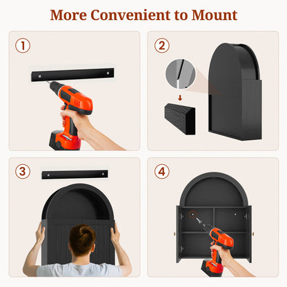 23.6 x 30.3'' Arched Bathroom Wall Cabinet