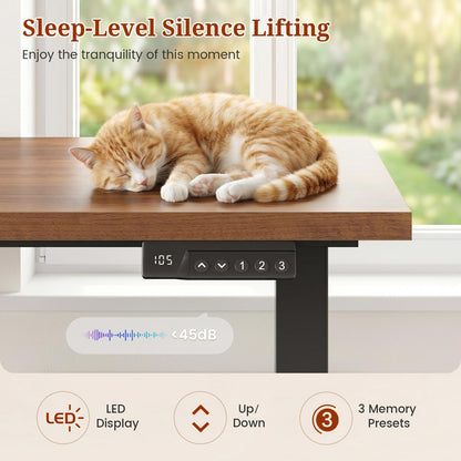 Farmhouse L Shaped Standing Desk with Electric Height Adjustment Black