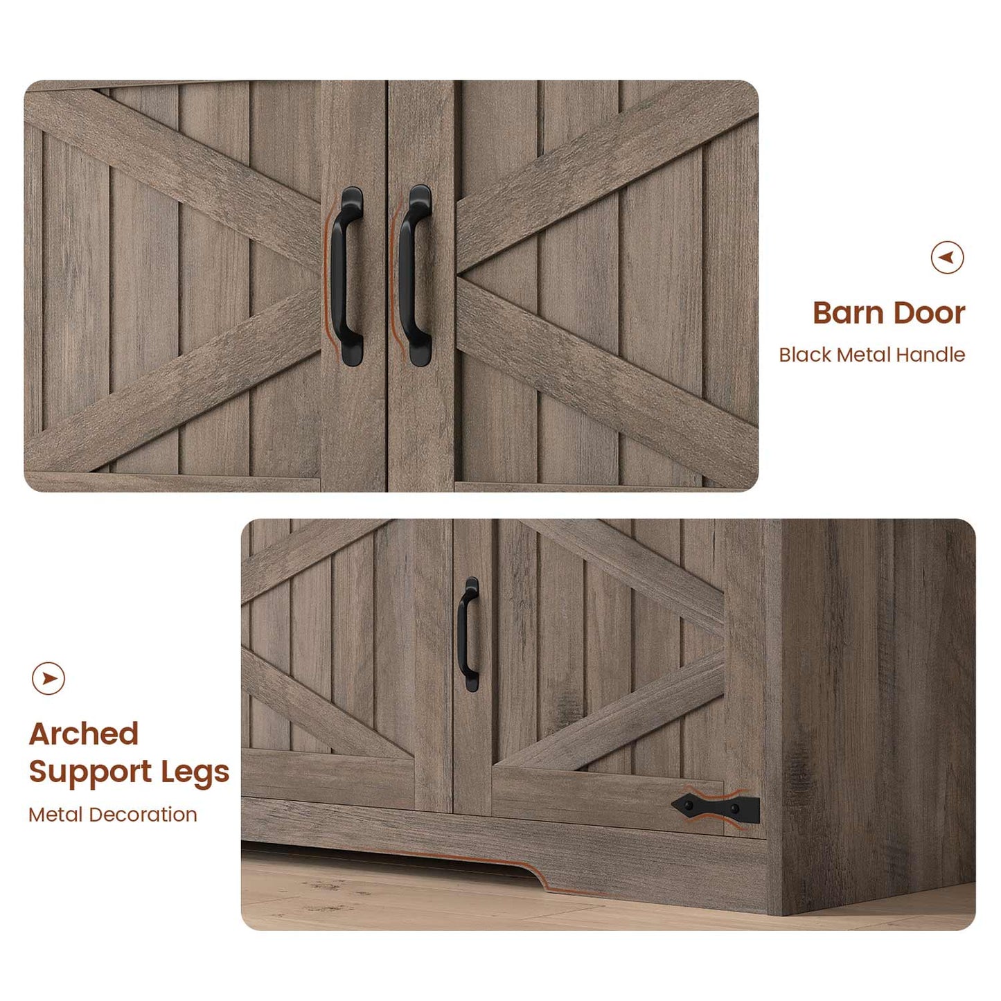 60" Entryway Storage Bench with Cushioned Seat  Gray Wash