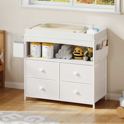4 Drawer Dresser Large Storage Chest for Kids Room White