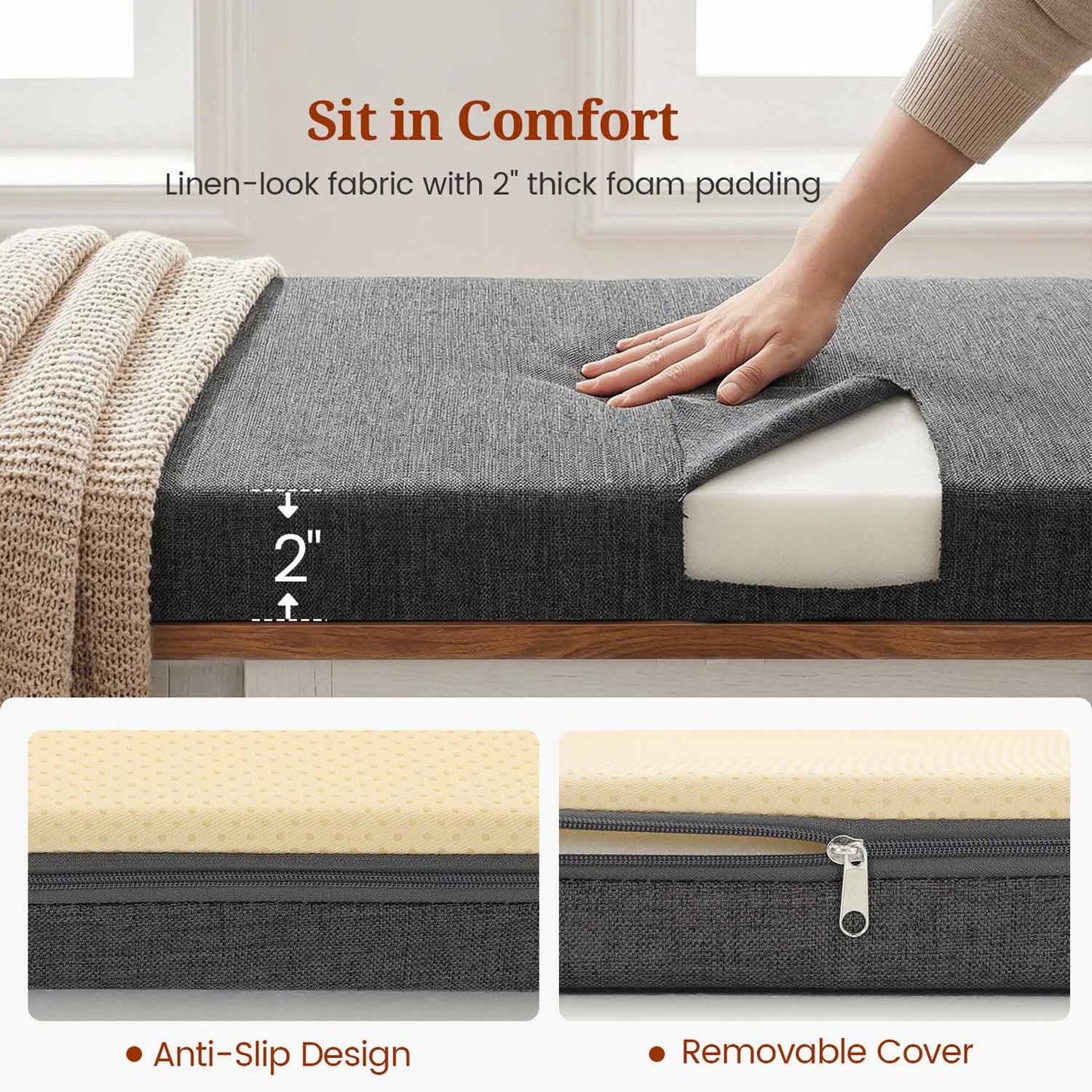 Farmhouse L Shaped Shoe Storage Bench with Hidden Storage White Brown