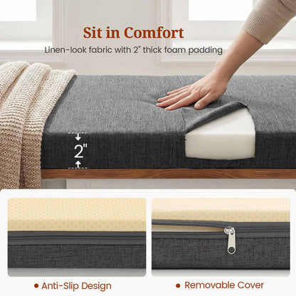 Farmhouse L Shaped Shoe Storage Bench with Hidden Storage White Brown