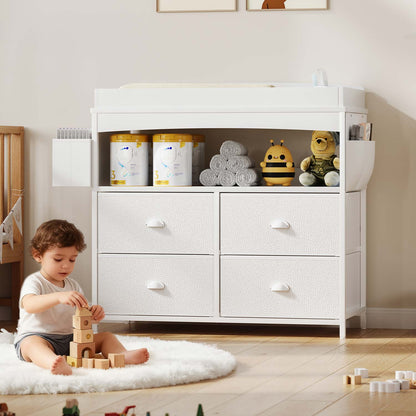 4 Drawer Dresser Large Storage Chest for Kids Room White