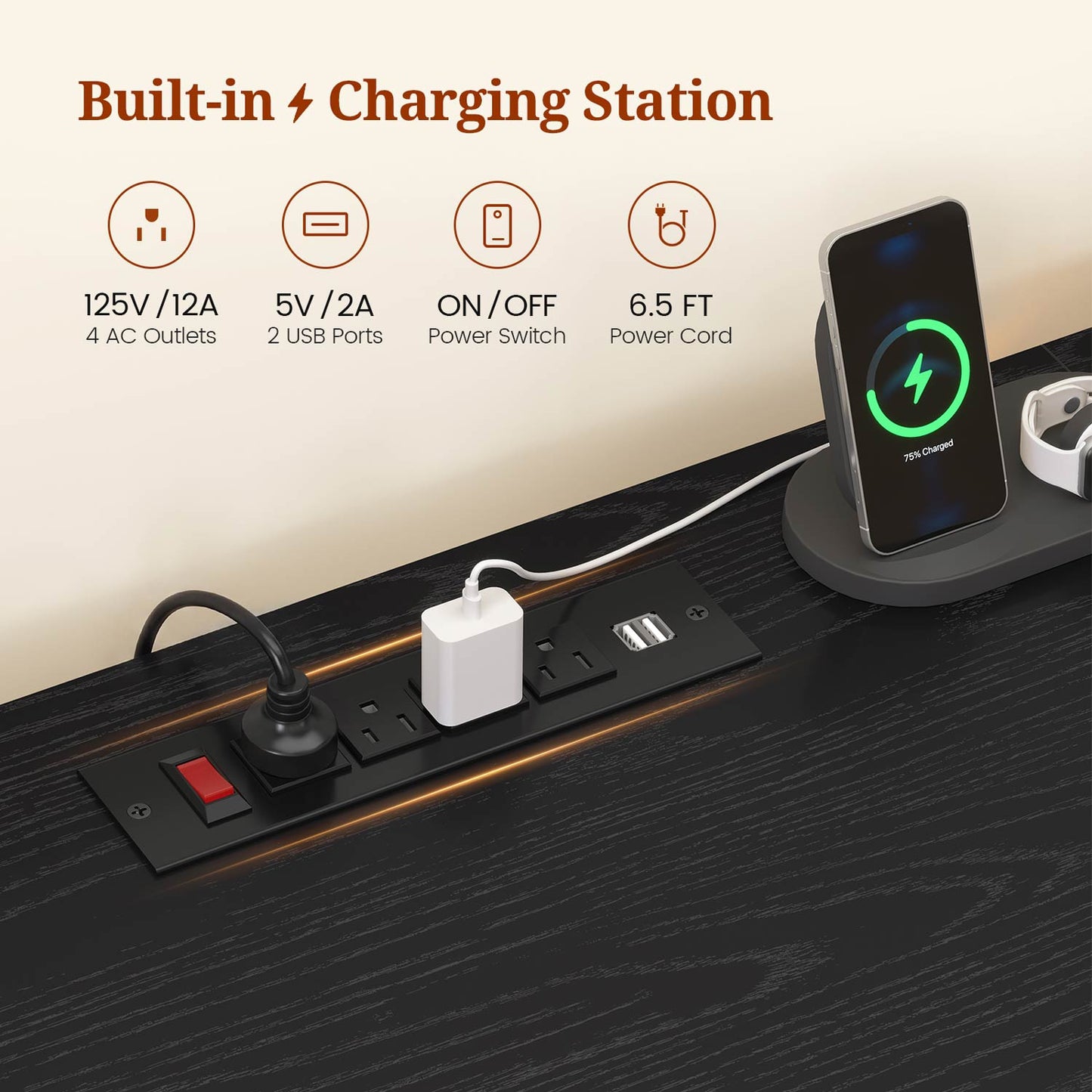 2 Person Desk with File Drawers ＆ Storage White