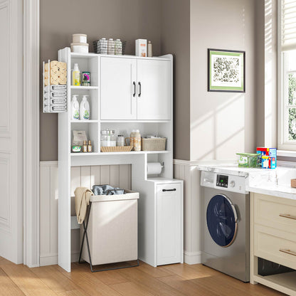 Over The Toilet Storage Cabinet with Pulley White