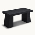 55.9" Executive Desk with Power Outlets & Storage Shelves Black