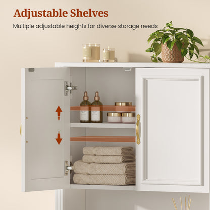 L Shaped Modular Over The Toilet Storage Cabinet Separable White