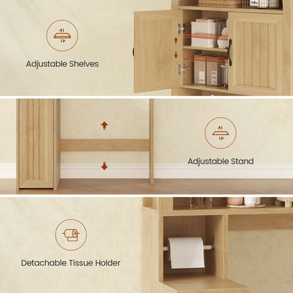 Arched Over The Toilet Storage Cabinet Small Pushcart Oak