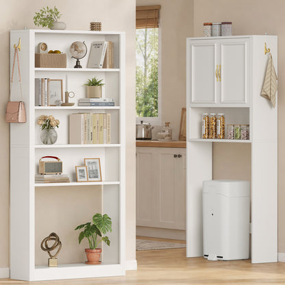 L Shaped Modular Over The Toilet Storage Cabinet Separable White
