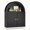 23.6 x 30.3" Arched Bathroom Wall Cabinet Black