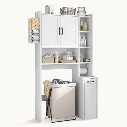 Over The Toilet Storage Cabinet with Pulley White