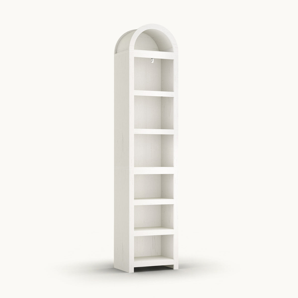 76" Arched Bookcase with Adjustable Shelves White
