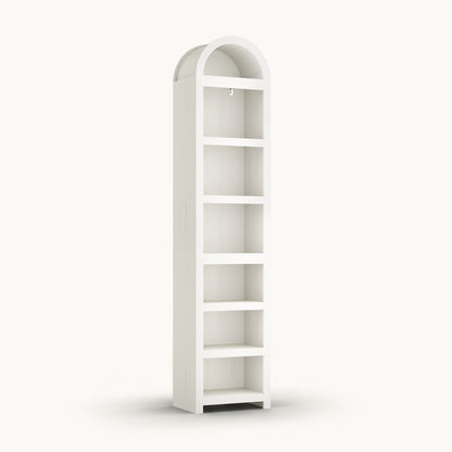 76" Arched Bookcase with Adjustable Shelves White