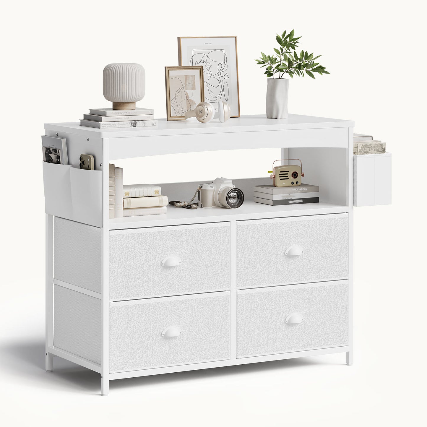 4 Drawer Dresser Large Storage Chest for Kids Room White
