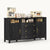 Farmhouse Buffet Cabinet with Storage & 3 Drawers Grey