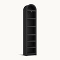 76 in Tall 7-Teir Narrow Arched Bookcase with Adjustable Shelves Black