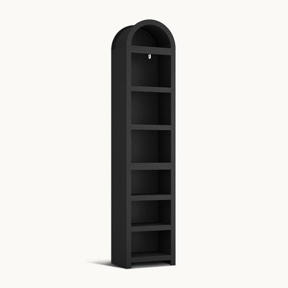76 in Tall 7-Teir Narrow Arched Bookcase with Adjustable Shelves Black