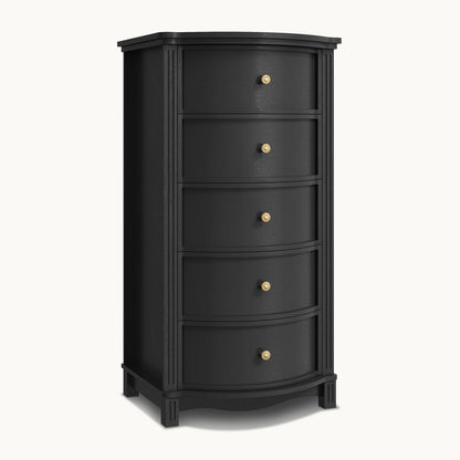 Tall 5-Drawer Dresser with Five Arc Fronts Black