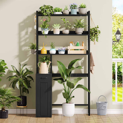 Over The Toilet Storage Cabinet with Pulley Drawer Black