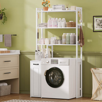 Over The Toilet Storage Cabinet with Pulley Drawer White