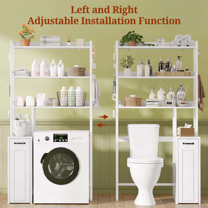 Over The Toilet Storage Cabinet with Pulley Drawer White