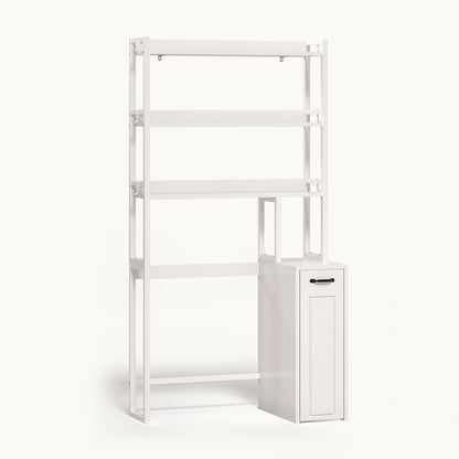 Over The Toilet Storage Cabinet with Pulley Drawer White