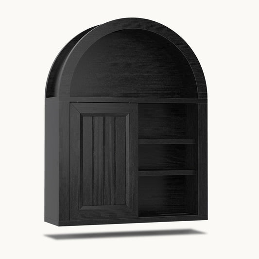 23.6 x 30.3" Arched Bathroom Wall Cabinet Black