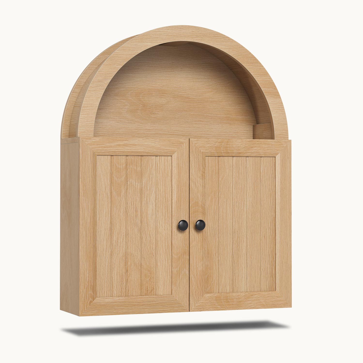 23.6 x 30.3" Arched Bathroom Wall Cabinet Oak